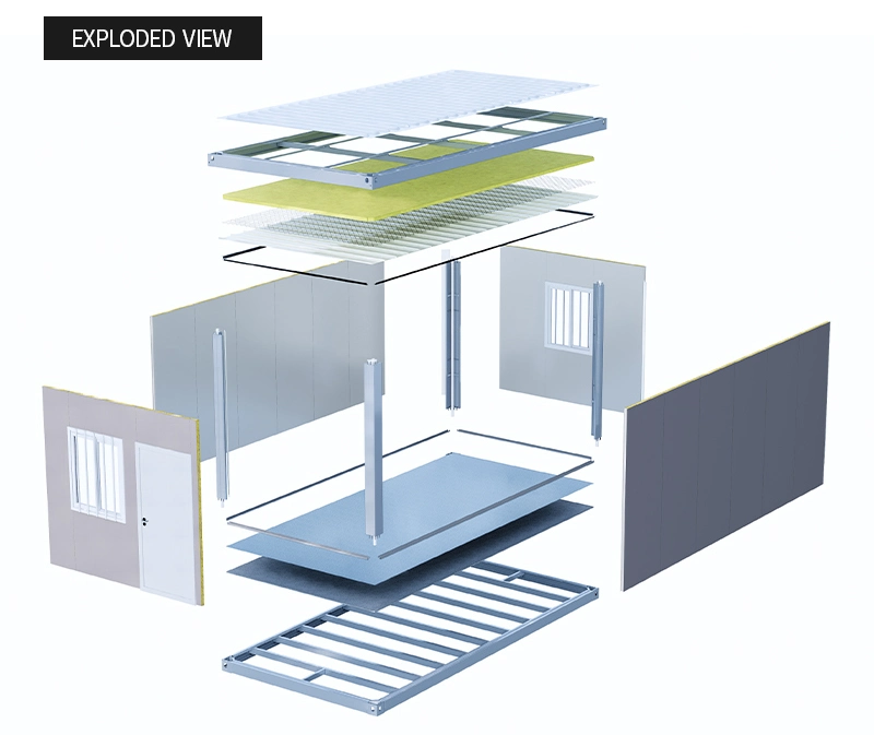 Custom 20FT Flat Pack Container House with Bathroom for Sale