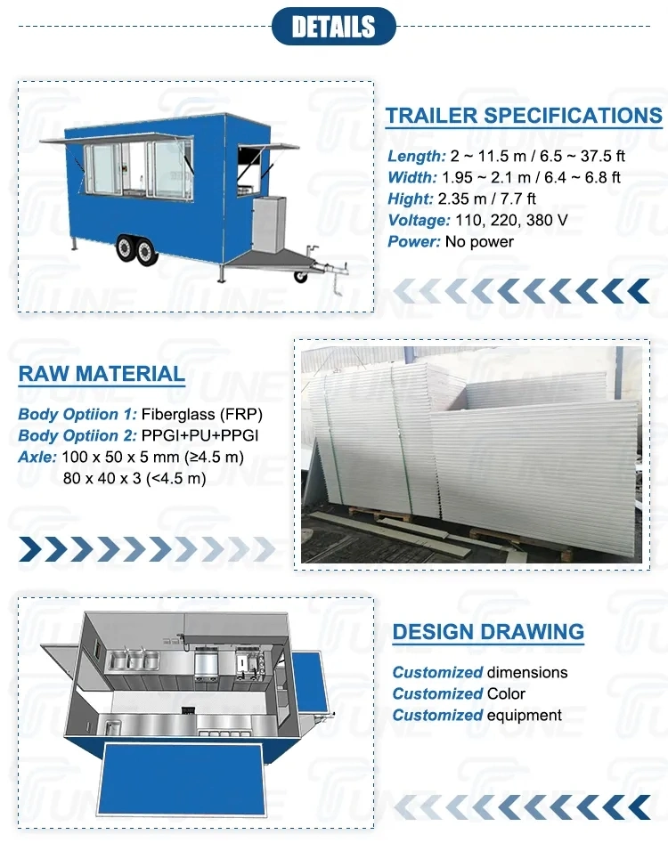 Food Vending Street Food Cart Coffee Shop Mobile Food Truck Food Car-Blues